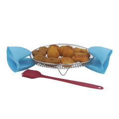 Air Fryer Racks 1Pack Round Stackable Dehydrator Racks with Insulated Clamp and Brush Universal Stainless Steel Kitchen Air Fryer Accessories Fit all 4.2QT - 5.8QT Air fryer 7.8inch