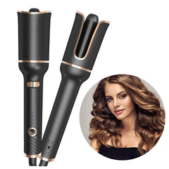 Black Automatic Spiral Electric Curling Iron with Ion Technology