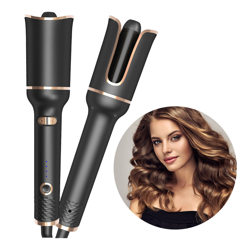 Black Automatic Spiral Electric Curling Iron with Ion Technology