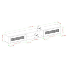 Modern Rattan-Door Floating TV Stand For TVs Up To 80 Inches