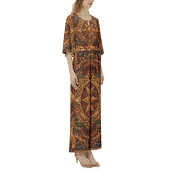 DaviDE Dolman Sleeve Belted Wide Leg Jumpsuit