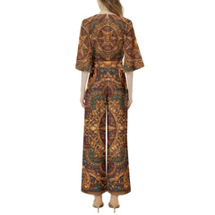 DaviDE Dolman Sleeve Belted Wide Leg Jumpsuit