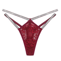 Women's Lace Mesh Seamless Adjustable Thong Panties